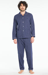 Pyjama Homme long Homme Pilou Classique Marine 1