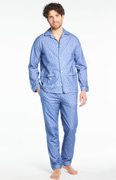 Pyjama Homme long Homme Pilou Clock Bleu 4