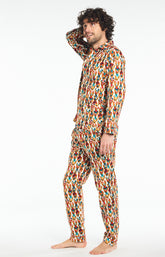 Pyjama Homme long Homme Pilou Teddy Blanc et Ivoire 4